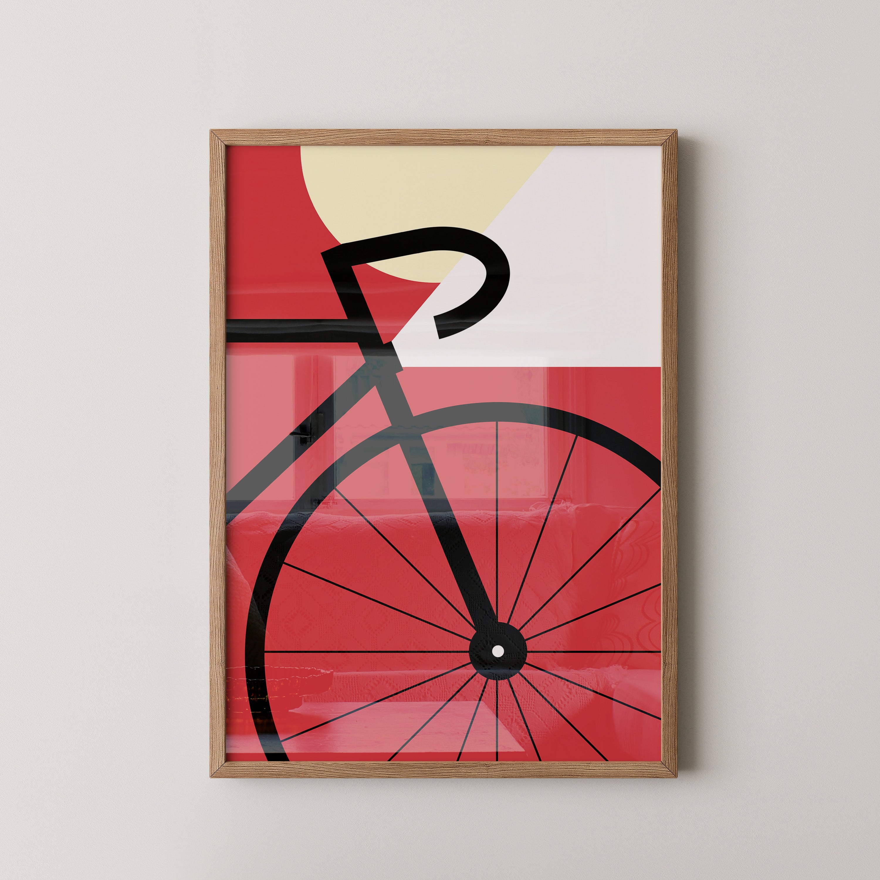 Fahrrad Grafik rot minimalistisch
