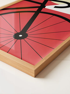 Fahrrad Grafik rot minimalistisch
