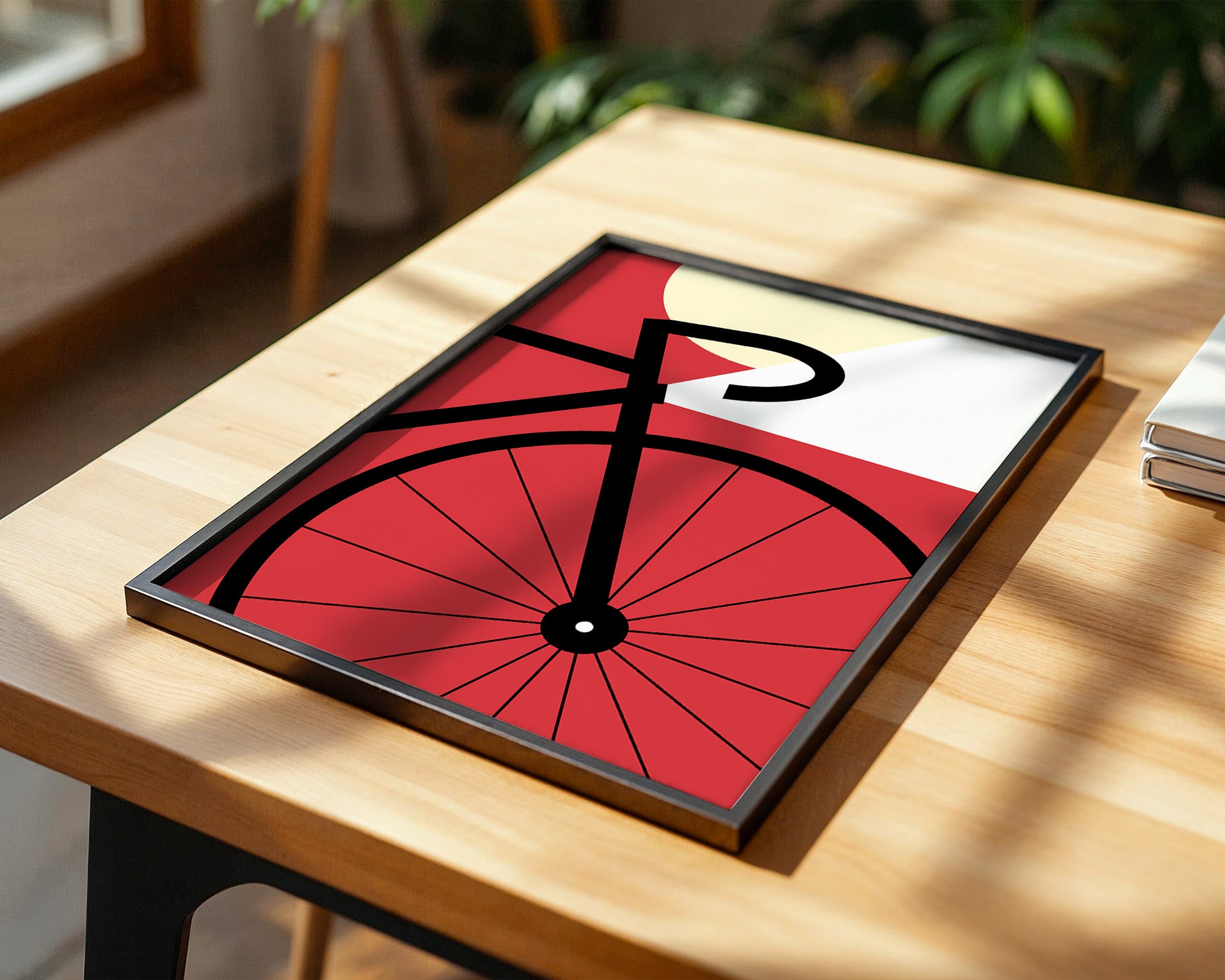 Fahrrad Grafik rot minimalistisch