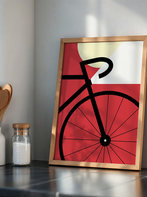 Fahrrad Grafik rot minimalistisch