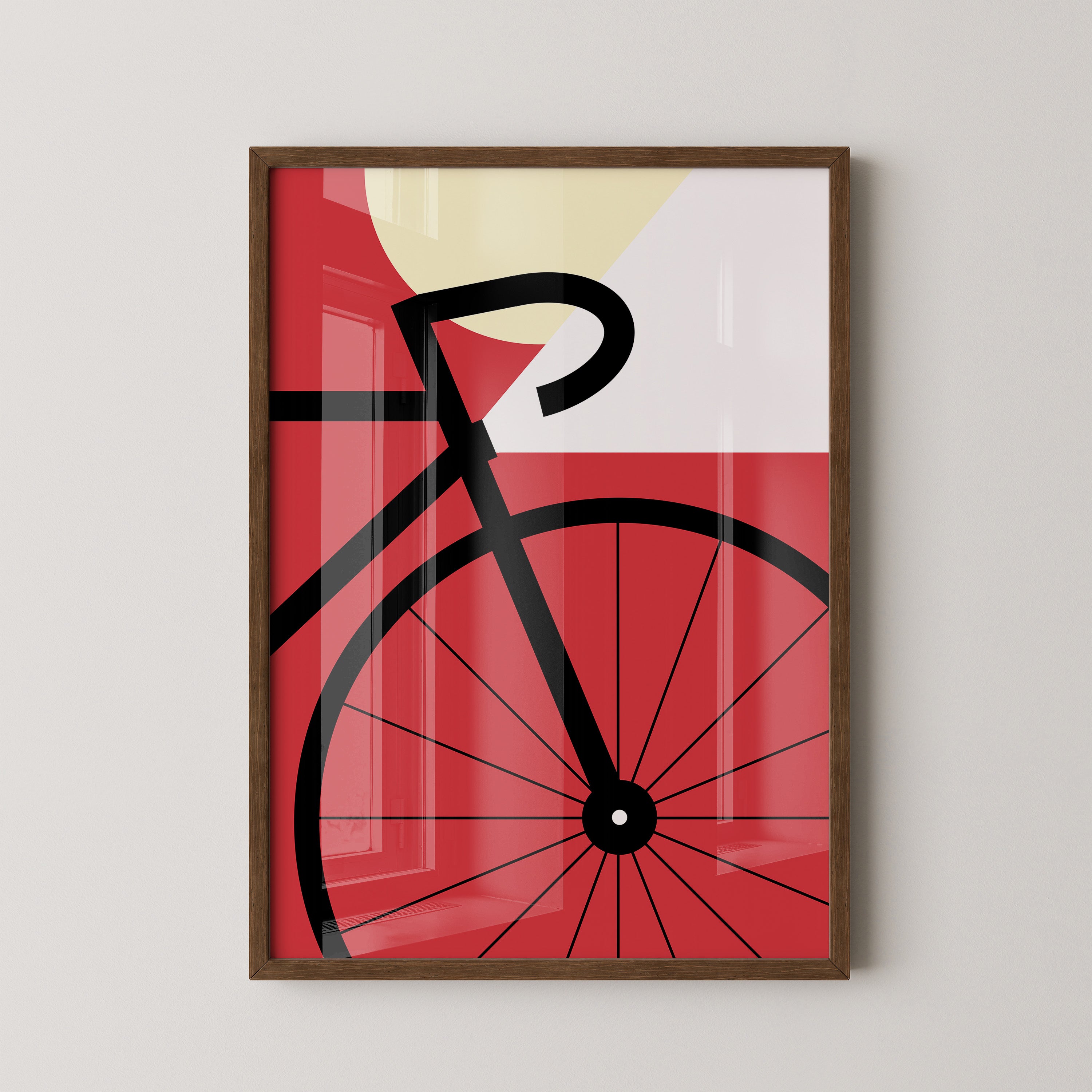 Fahrrad Grafik rot minimalistisch