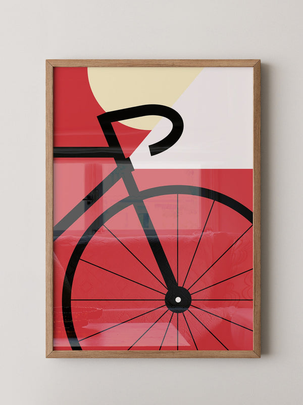 Fahrrad Grafik rot minimalistisch