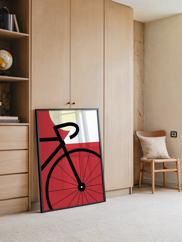 Fahrrad Grafik rot minimalistisch