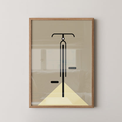 Fahrrad Schlicht Vertikal Kunst