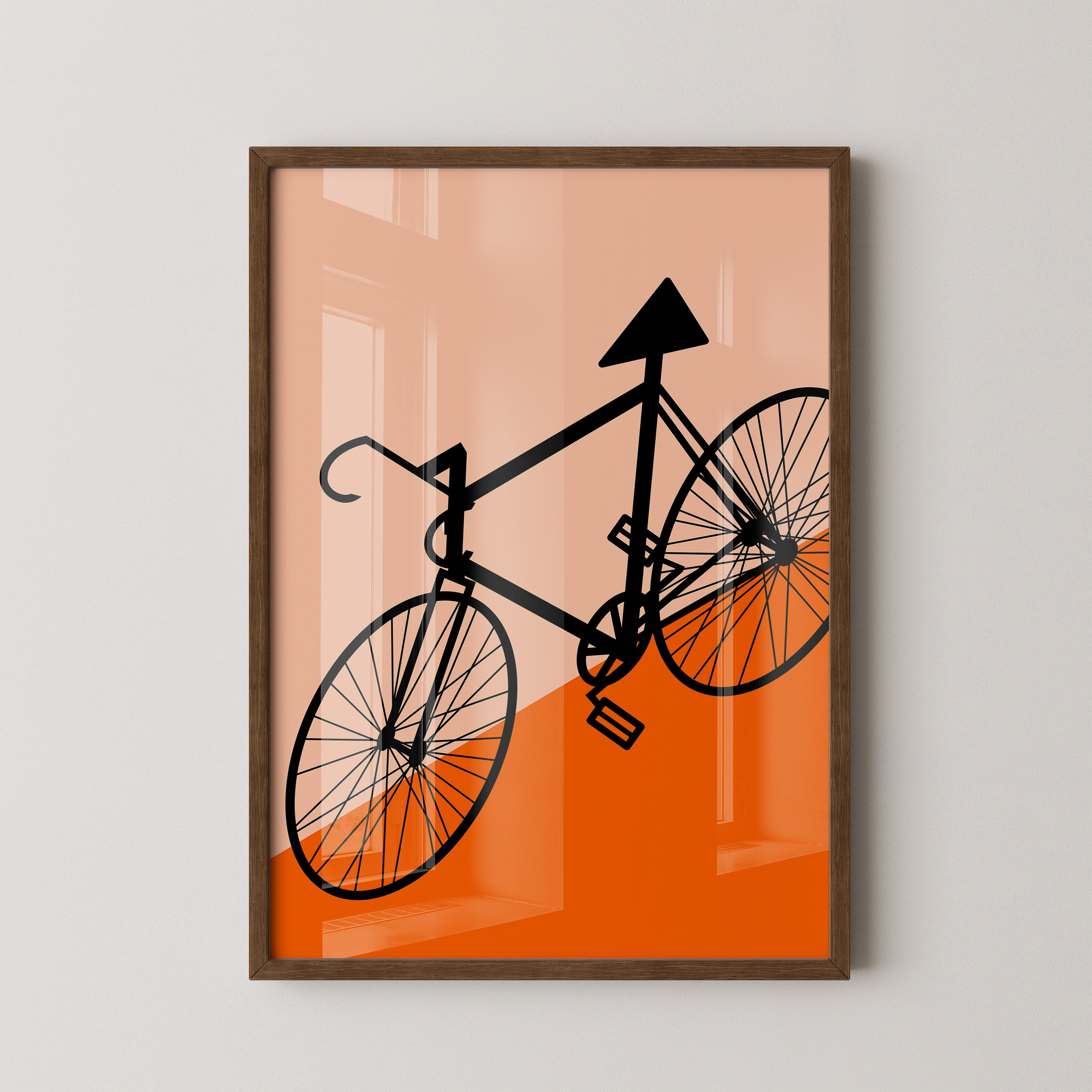 Fahrrad Grafik orange minimalistisch