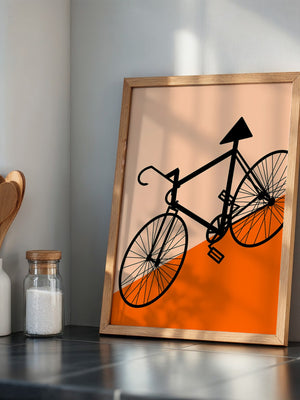 Fahrrad Grafik orange minimalistisch