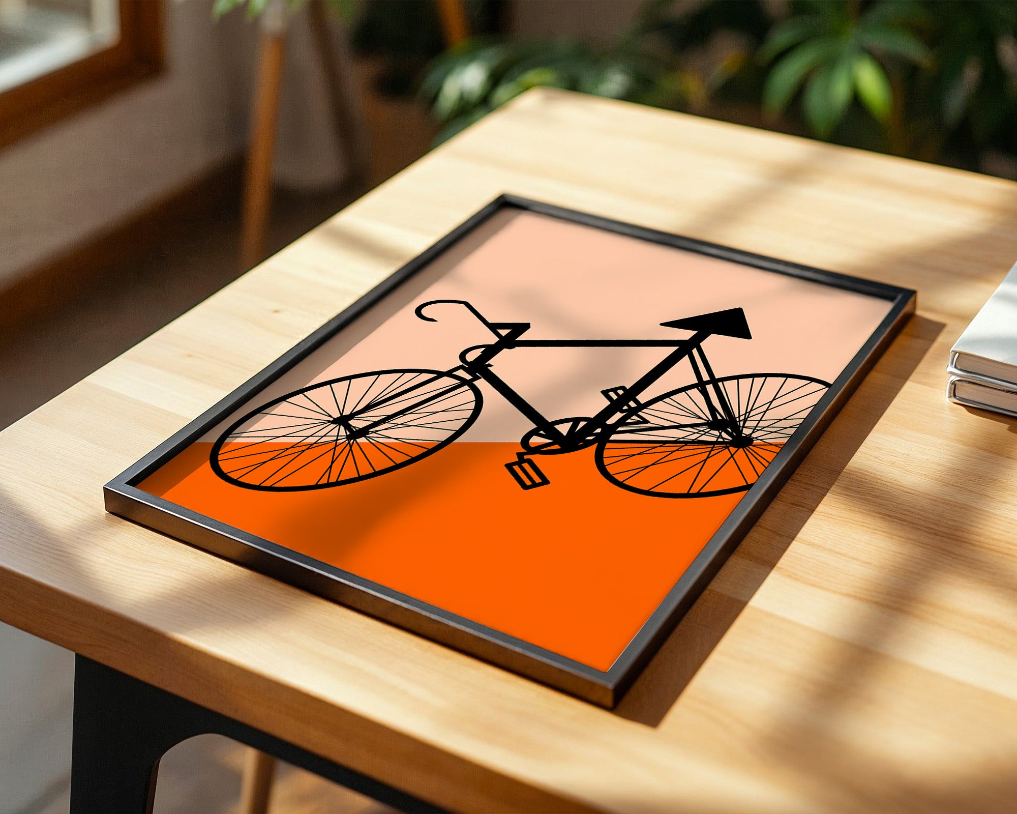 Fahrrad Grafik orange minimalistisch