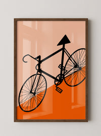Fahrrad Grafik orange minimalistisch