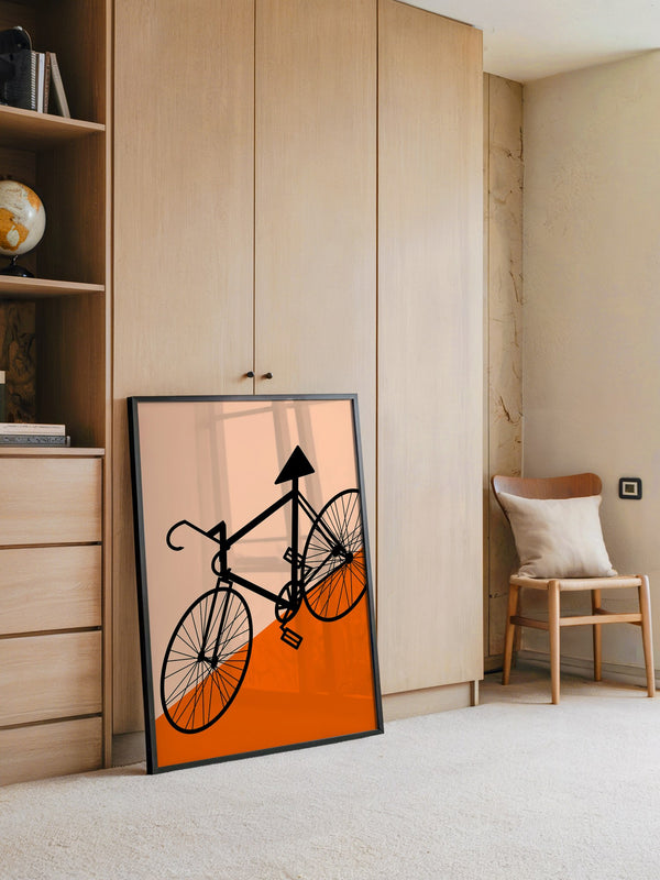 Fahrrad Grafik orange minimalistisch
