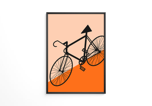 Fahrrad Grafik orange minimalistisch