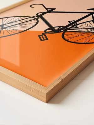 Fahrrad Grafik orange minimalistisch