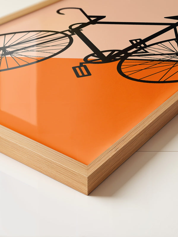 Fahrrad Grafik orange minimalistisch