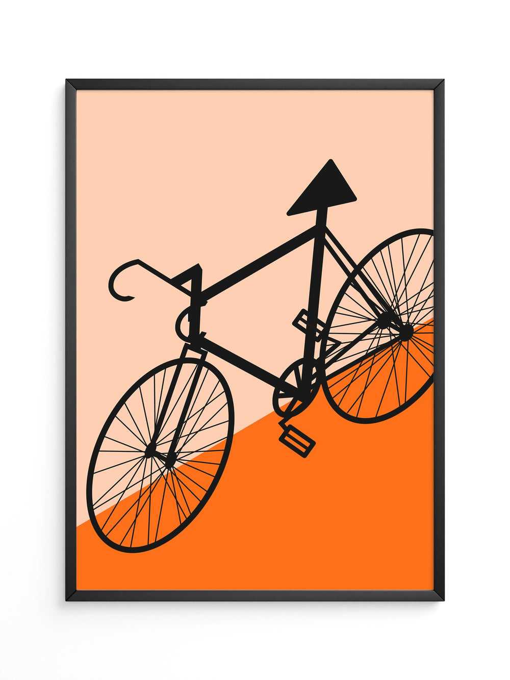 Fahrrad Grafik orange minimalistisch