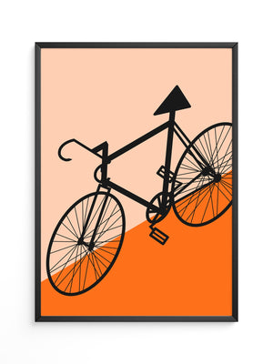 Fahrrad Grafik orange minimalistisch