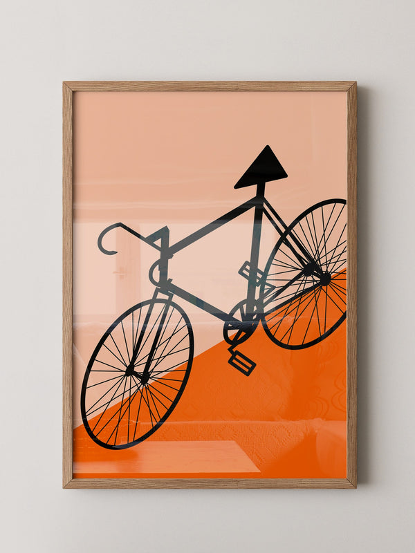 Fahrrad Grafik orange minimalistisch