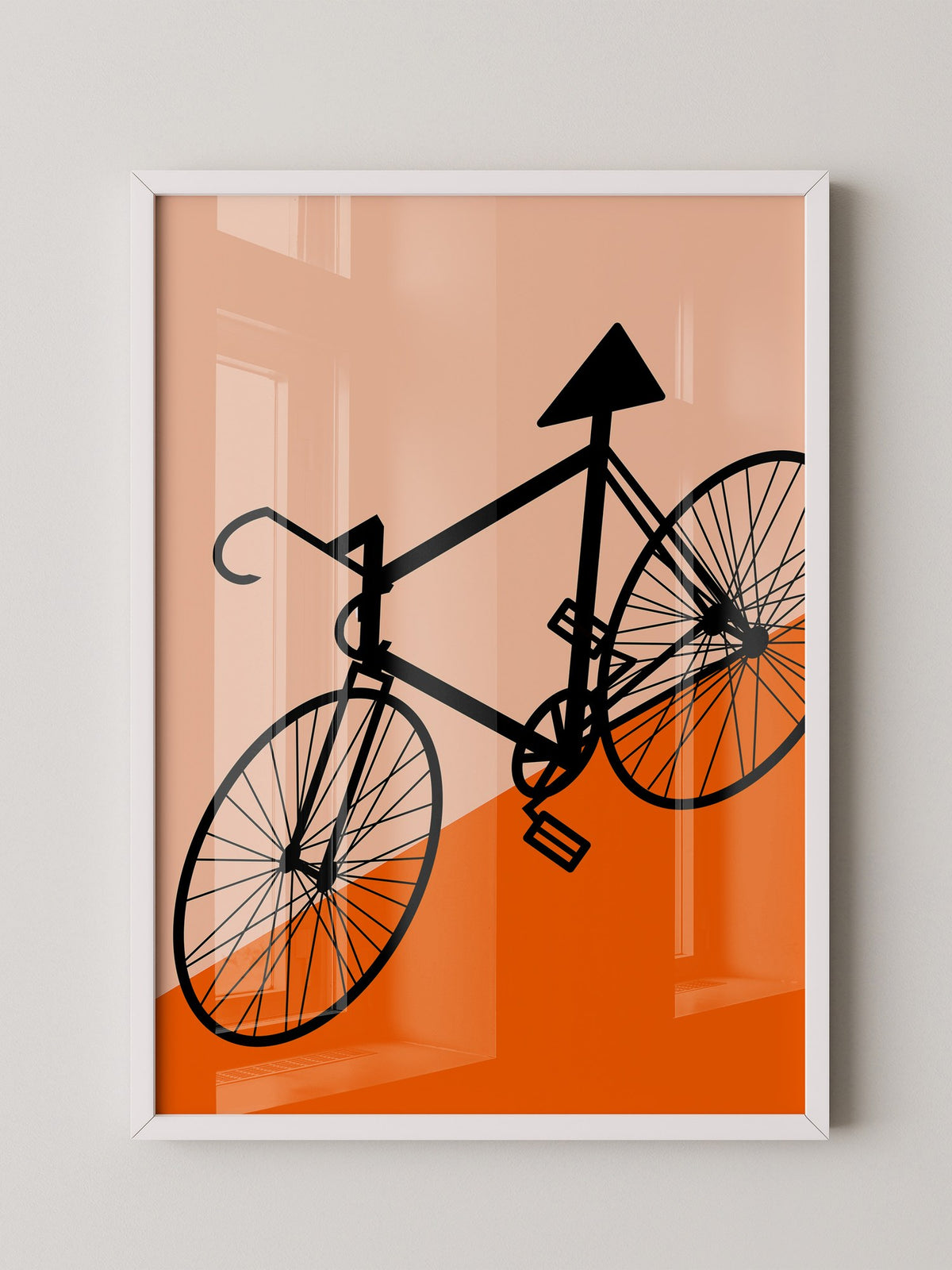 Fahrrad Grafik orange minimalistisch