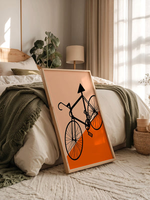 Fahrrad Grafik orange minimalistisch