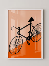 Fahrrad Grafik orange minimalistisch