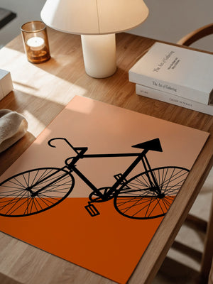 Fahrrad Grafik orange minimalistisch