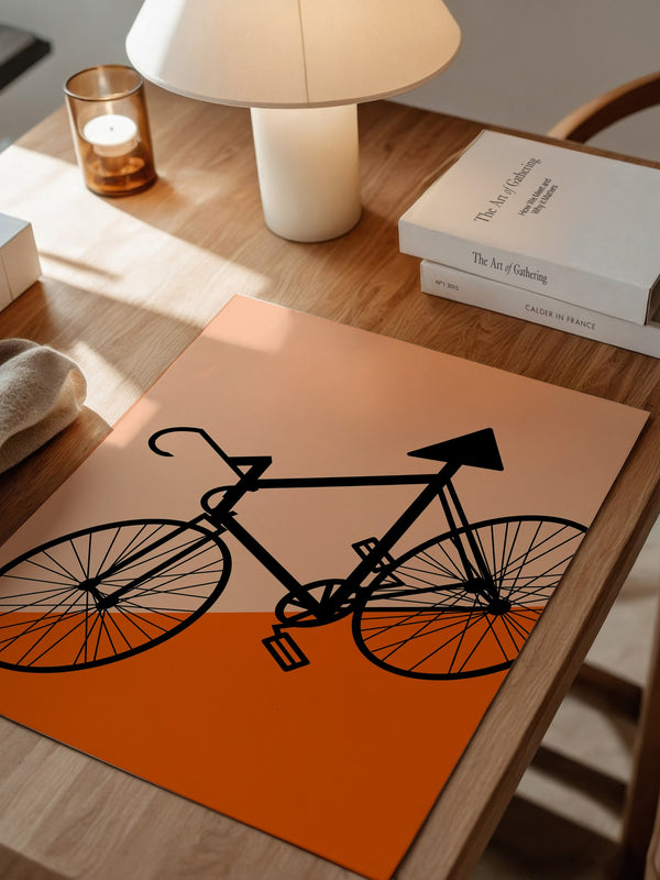 Fahrrad Grafik orange minimalistisch