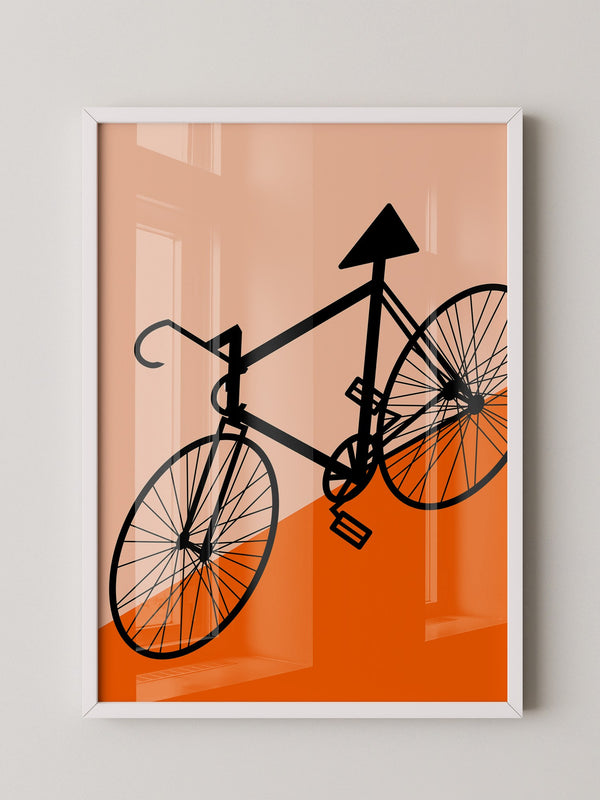 Fahrrad Grafik orange minimalistisch