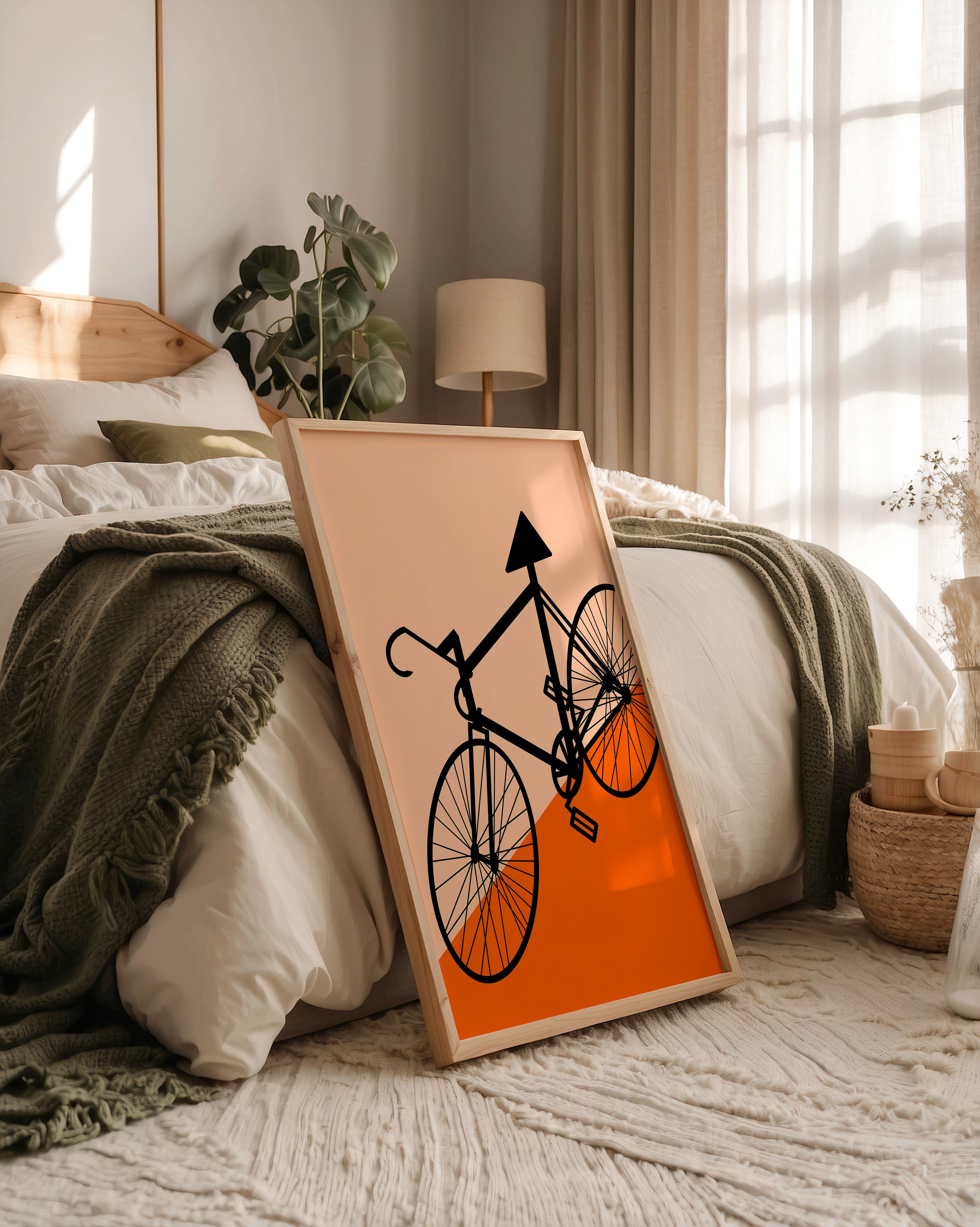 Fahrrad Grafik orange minimalistisch