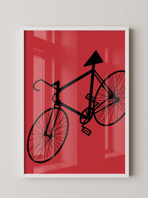Fahrrad Grafik rot-schwarz