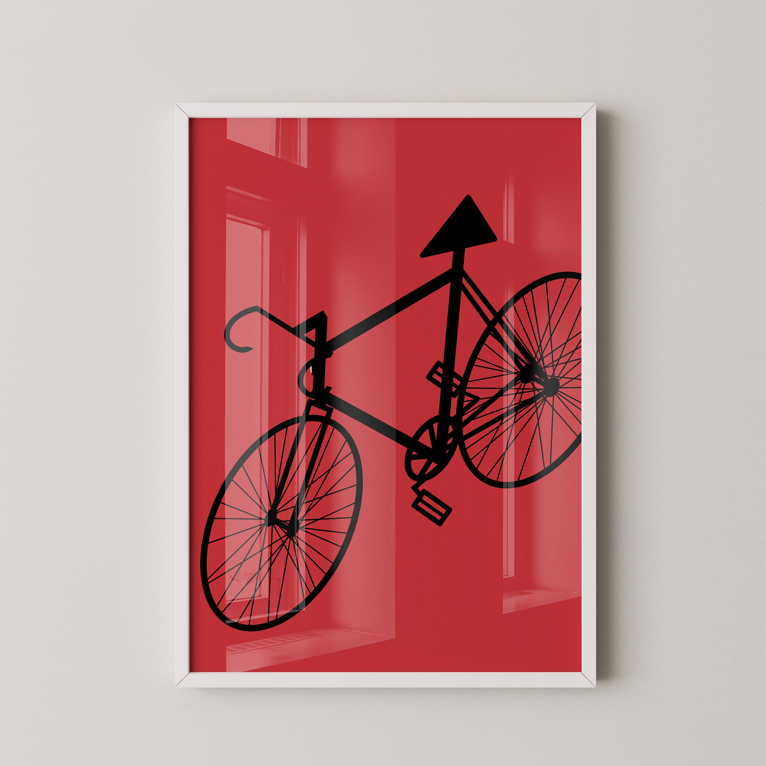 Fahrrad Grafik rot-schwarz