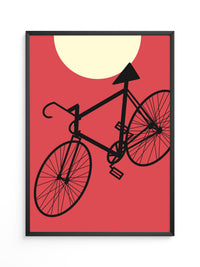 Fahrrad Sonne Roter Hintergrund