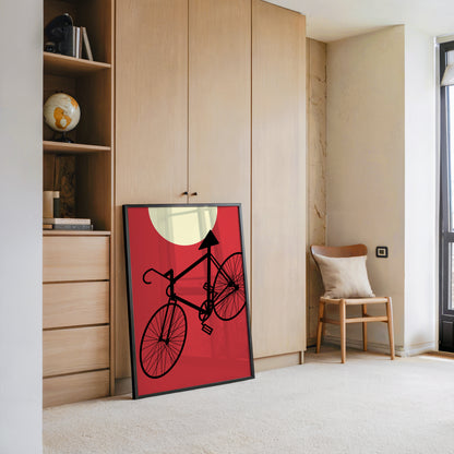 Fahrrad Sonne Roter Hintergrund