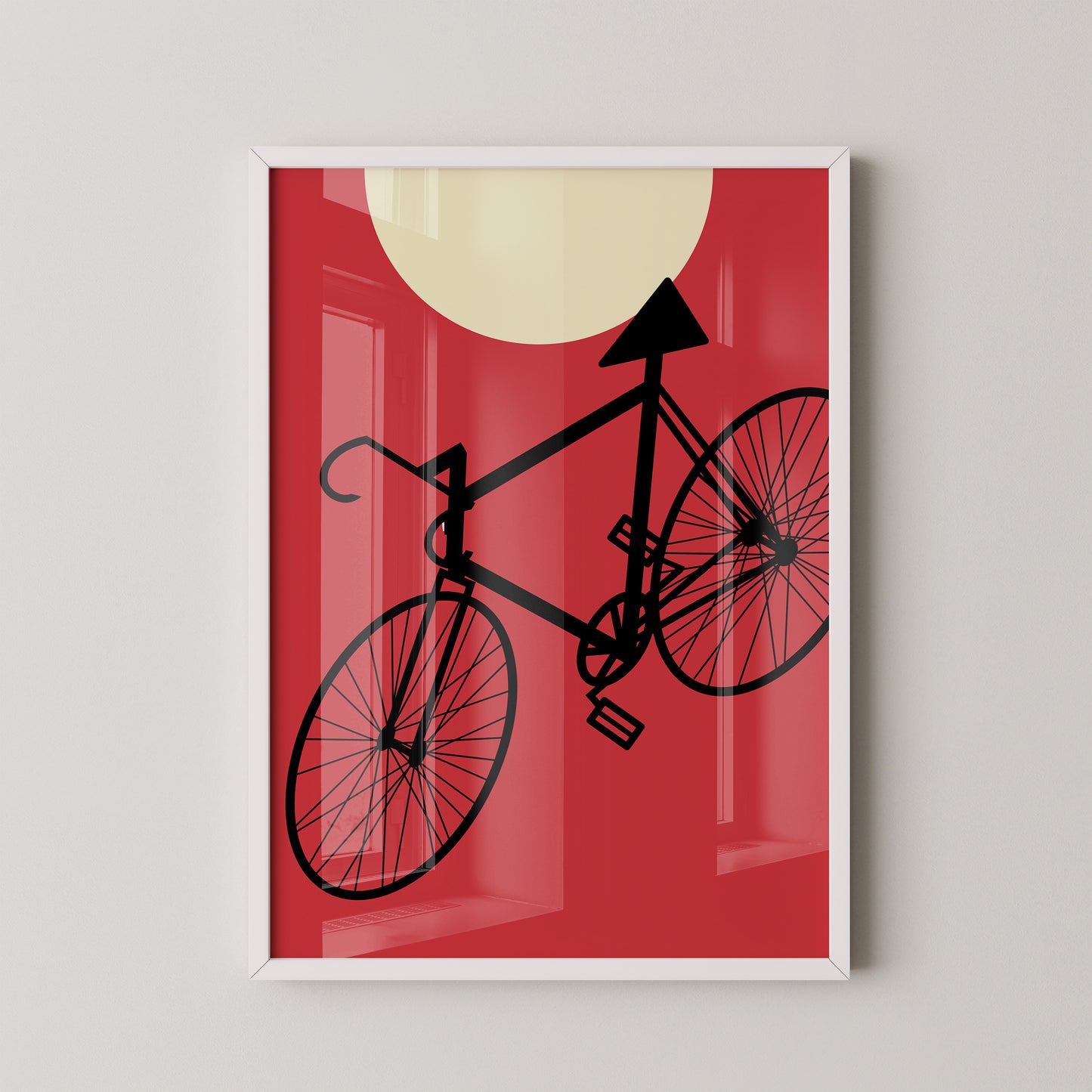 Fahrrad Sonne Roter Hintergrund