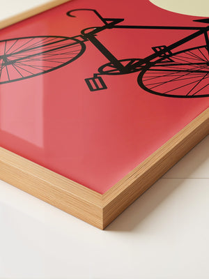 Fahrrad Sonne Roter Hintergrund