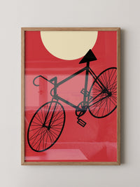 Fahrrad Sonne Roter Hintergrund