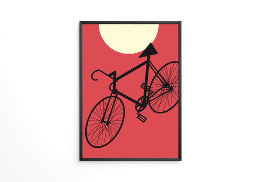 Fahrrad Sonne Roter Hintergrund