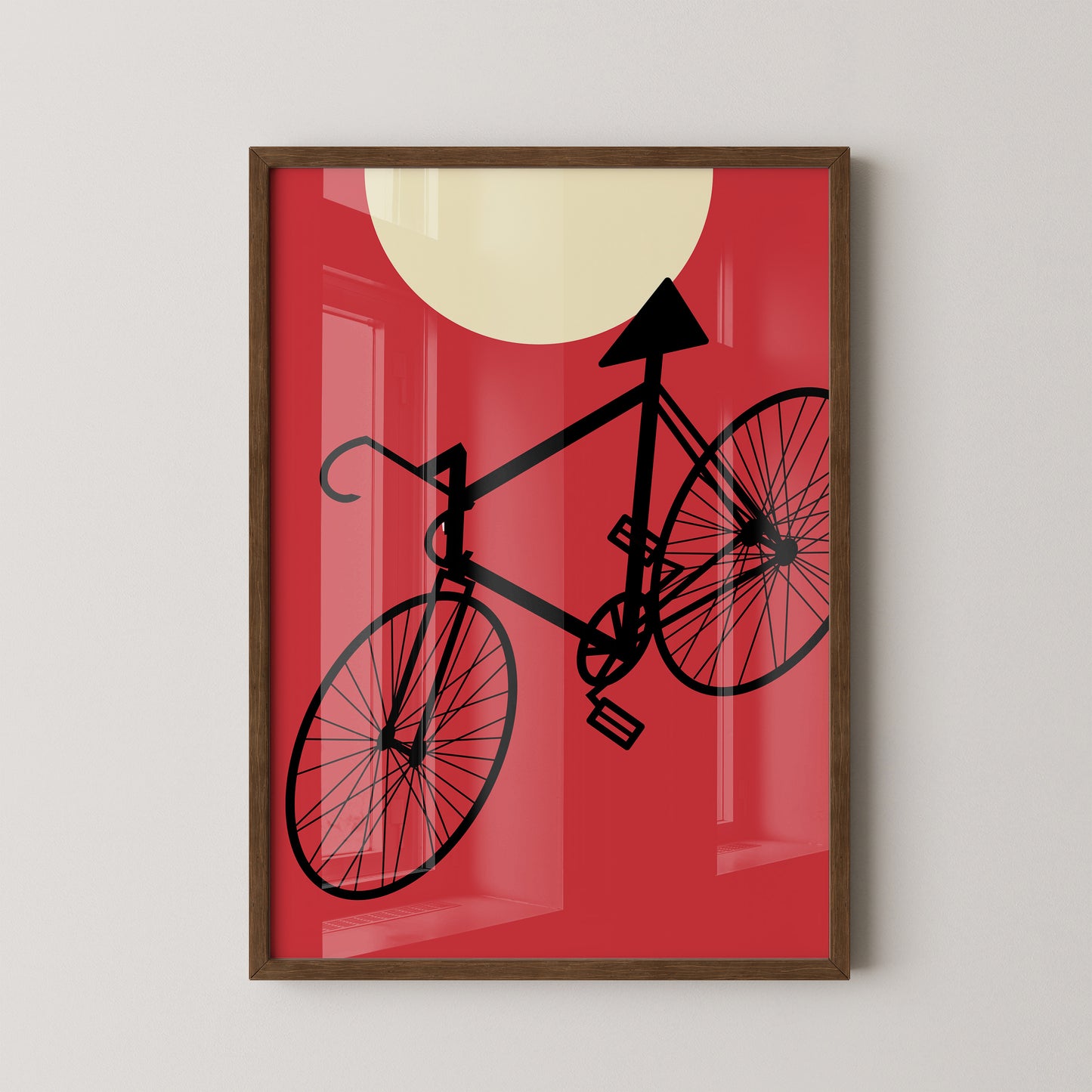 Fahrrad Sonne Roter Hintergrund