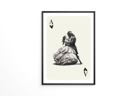 Tanzendes Paar Spielkarte S/W