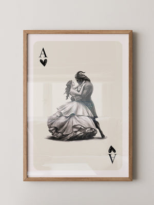 Tanzendes Paar Spielkarte S/W