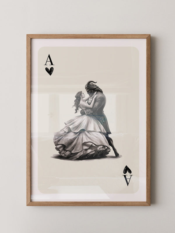 Tanzendes Paar Spielkarte S/W