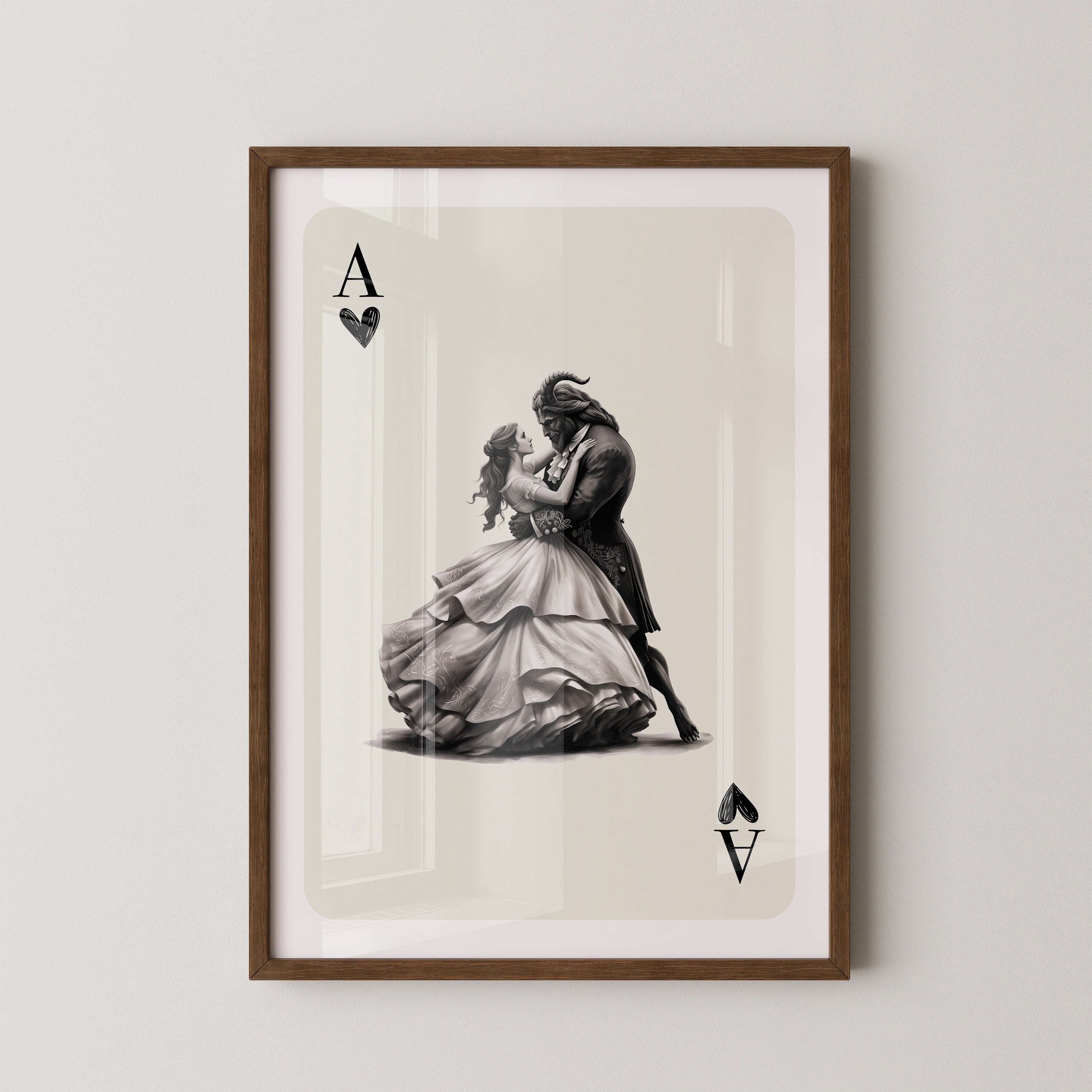 Tanzendes Paar Spielkarte S/W