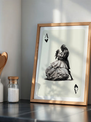 Tanzendes Paar Spielkarte S/W