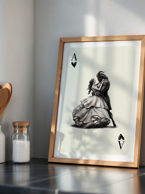 Tanzendes Paar Spielkarte S/W