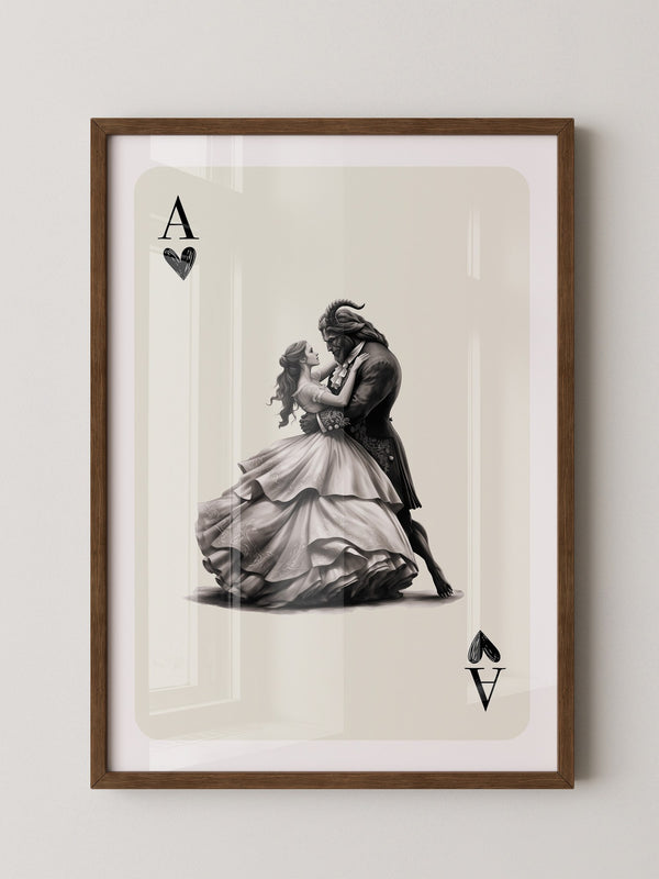 Tanzendes Paar Spielkarte S/W