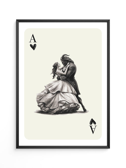 Tanzendes Paar Spielkarte S/W