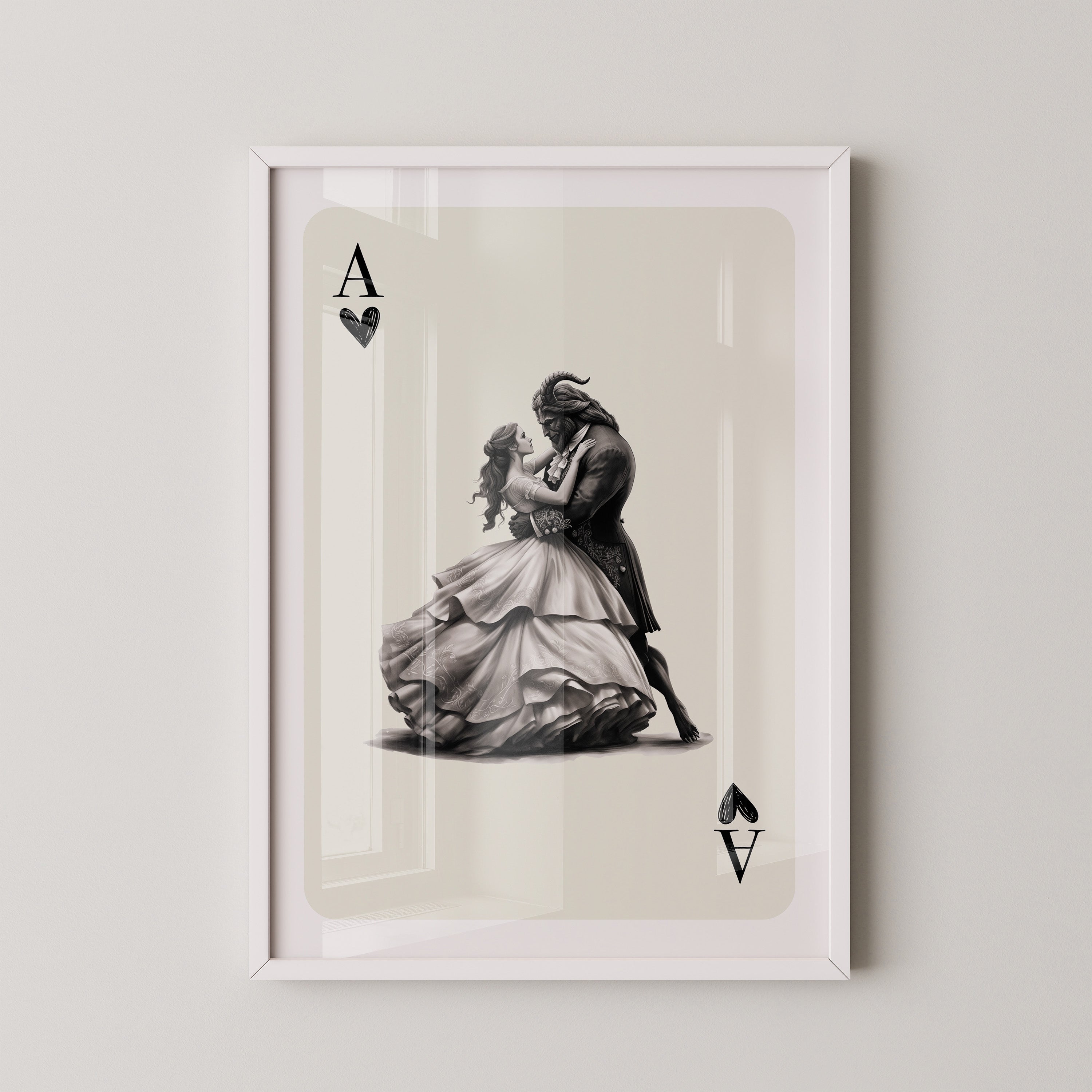 Tanzendes Paar Spielkarte S/W