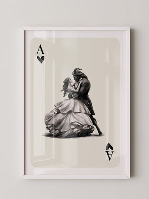 Tanzendes Paar Spielkarte S/W