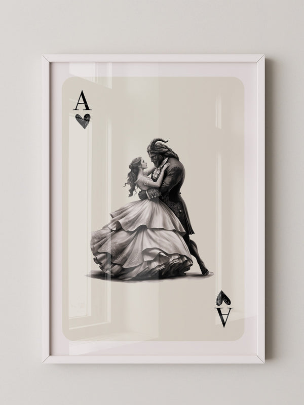 Tanzendes Paar Spielkarte S/W