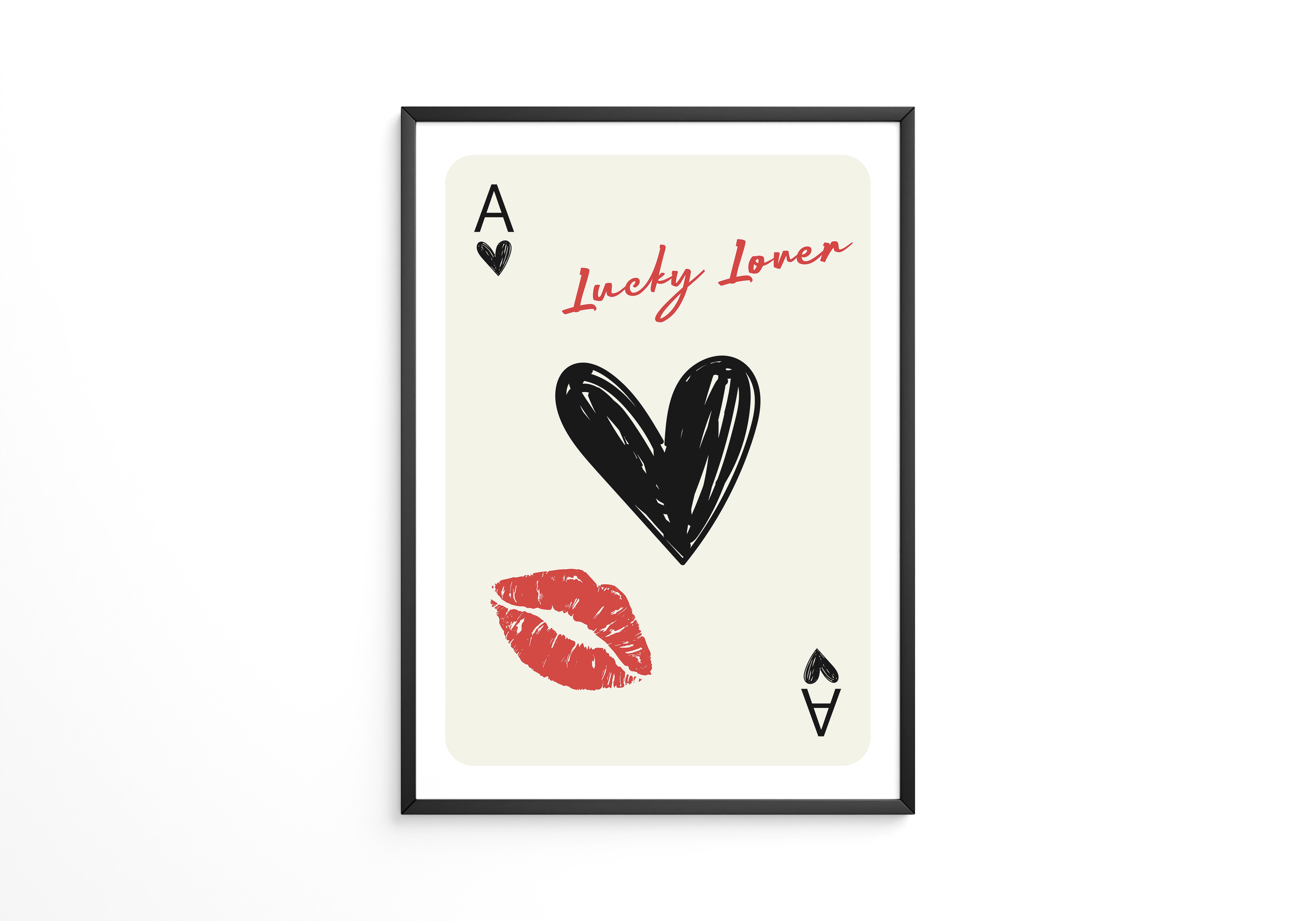 Herz Ass Kuss Vintage