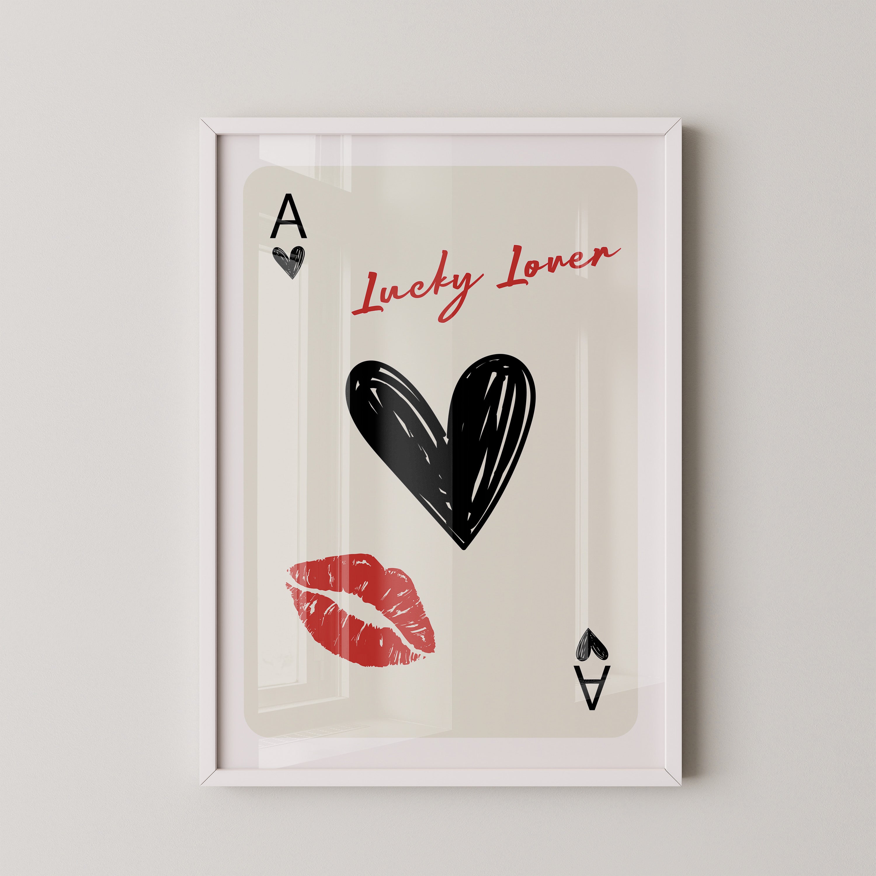 Herz Ass Kuss Vintage