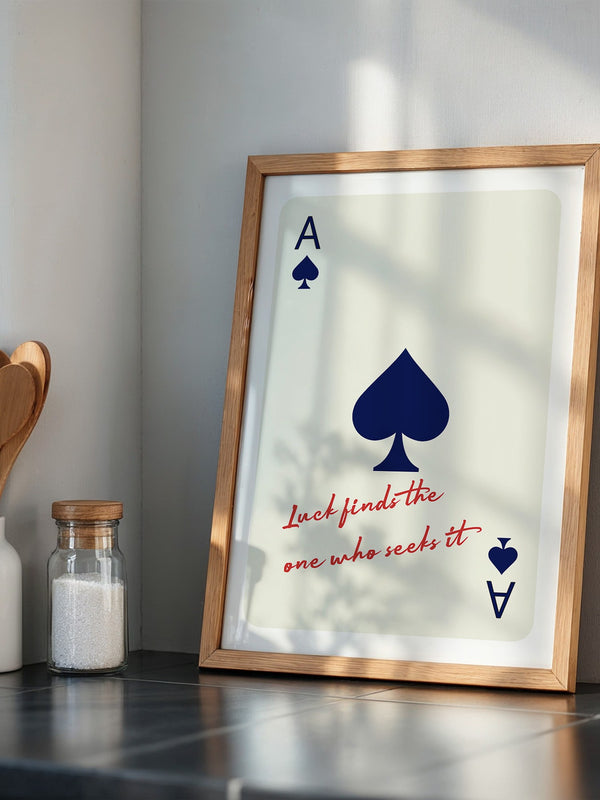 Pik Ass Zitat rot-blau