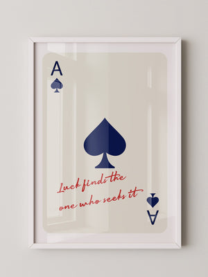 Pik Ass Zitat rot-blau